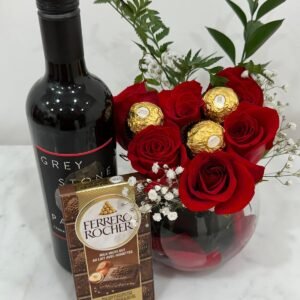 Roses/wine/chocolates