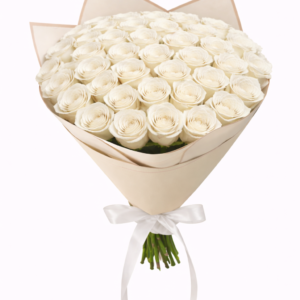 50 white roses