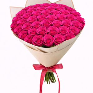 50 hot pink roses
