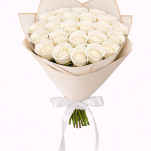 25 white roses